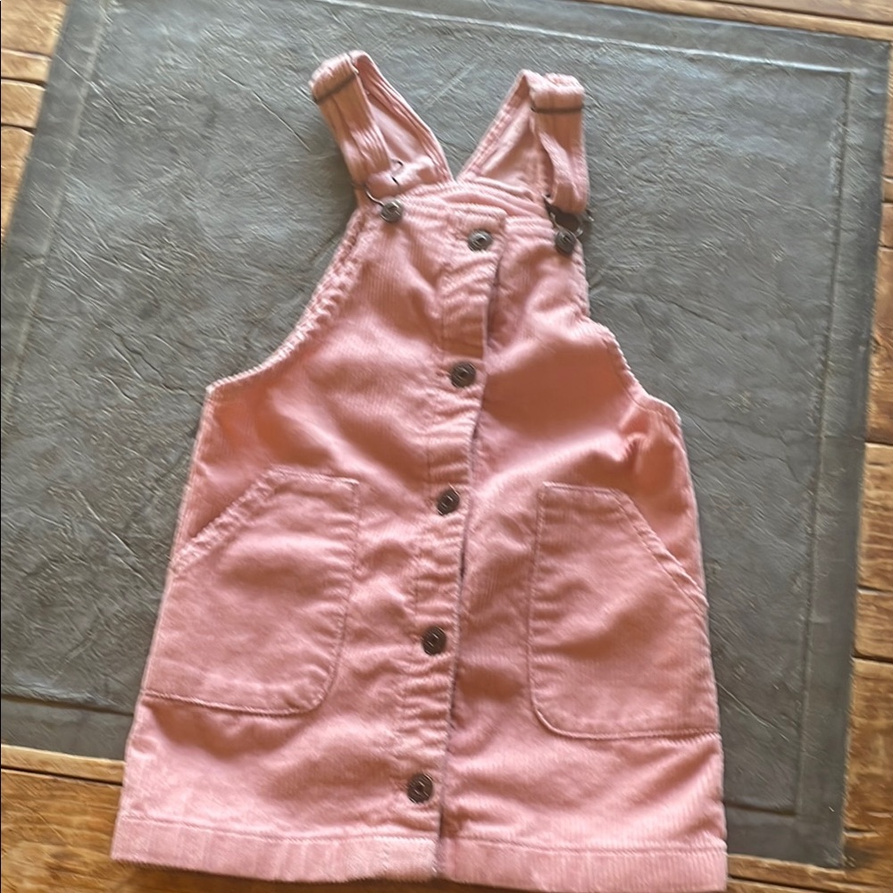 Kids Pink Corduroy Overalls